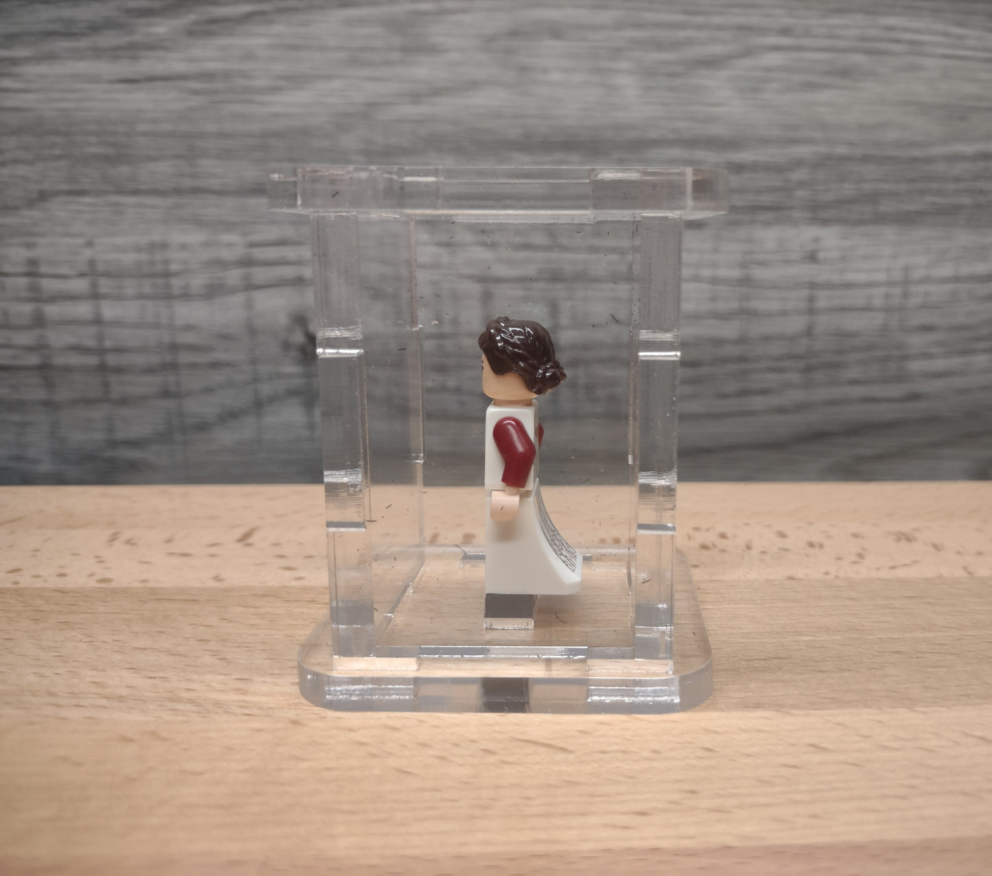 Single mini figure display case side view